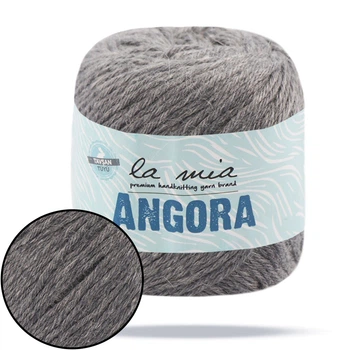 La Mia Angora, Серый №134 - пряжа для вязания 50г/125м, 15% ангора / 15% вискоза / 50% полиамид