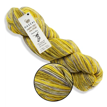 Gazzal Happy Feet, №3254 - шкарпеткова пряжа Хеппі Фіт, 100 г/330 м, 75% вовна мериноса/25% поліамід, для шкарпеток, шапок і светрів