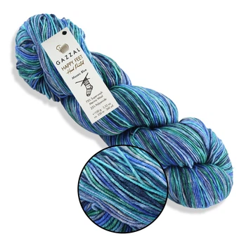 Gazzal Happy Feet, №3253 - шкарпеткова пряжа Хеппі Фіт, 100 г/330 м, 75% вовна мериноса/25% поліамід, для шкарпеток, шапок і светрів