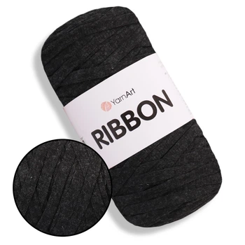 YarnArt Ribbon, Антрацит №790 - трикотажна стрічкова пряжа 250 г / 125 м, 60% бавовна - 40% віскоза, первинна пряжа для кошиків, килимків