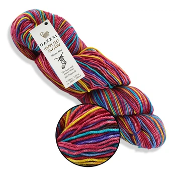 Gazzal Happy Feet, №3241 - шкарпеткова пряжа Хеппі Фіт, 100 г/330 м, 75% вовна мериноса/25% поліамід, для шкарпеток, шапок і светрів