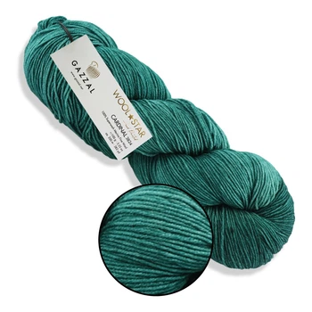 Gazzal Wool Star, №3816 - 100% мериносова вовна, 100 г / 350 м, пасма ручного фарбування для в'язання светрів, шапок, шарфів, Вул Стар