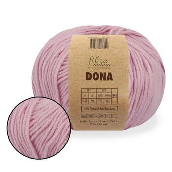 FibraNatura Dona, Нежно-розовый №106-11 – пряжа для вязания, 50 г / 115 м, 100% мериносовая шерсть superwash, для свитеров, шапок и шарфов