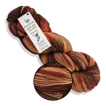 Gazzal Happy Feet, №3264 - шкарпеткова пряжа Хеппі Фіт, 100 г/330 м, 75% вовна мериноса/25% поліамід, для шкарпеток, шапок і светрів