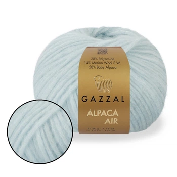 Gazzal Alpaca Air, №111 - пряжа с альпакой 50 г / 150 м, беби альпака, меринос, полиамид, для свитеров, кардиганов, шапок