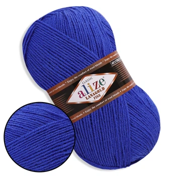 Alize Fine LanaGold, Василек №141 - полушерстяная пряжа Ализе ЛанаГолд Файн 100 г / 390 м, 49% шерсть / 51% акрил, для тёплых изделий