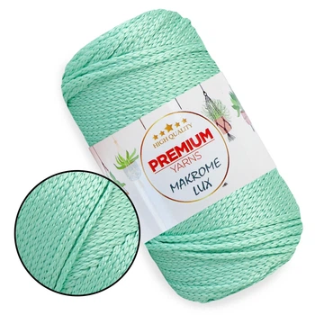 Шнур полиэстеровый 2мм, Premium Yarn Makrome Lux, Мятный №844, 100г / 100м, для сумок, корзинок, декора