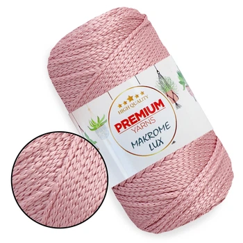 Шнур полиэстеровый 2мм, Premium Yarn Makrome Lux, Роза №842, 100г / 100м, для сумок, корзинок, декора
