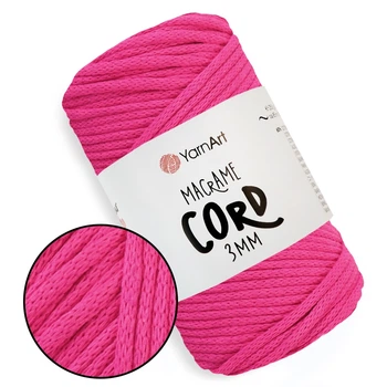 YarnArt Macrame Cord 3mm, Малина №803 - трикотажный шнур 250 г / 85 м для вязания сумок, игрушек, ковриков, макраме, толстая пряжа