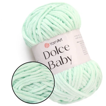 YarnArt Dolce Baby, Ментол №753 - плюшева пряжа ЯрнАрт Дольче Бебі, 50 г / 85 м, для в'язання іграшок, пледів, пінеток і дитячого одягу