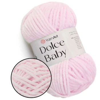YarnArt Dolce Baby, Светло-розовый №781 − плюшевая пряжа ЯрнАрт Дольче Беби, 50 г / 85 м, для вязания игрушек, пледов, пинеток и детской одежды