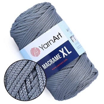 Пряжа YarnArt Macrame XL, Темно-сірий №159, поліестеровий шнур 4 мм, ЯрнАрт Макраме ХЛ нитка для в'язання гачком і спицями, поліестер 100%
