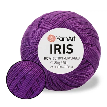Пряжа YarnArt Iris, Фіолет №0919, Ярнарт Ірис 100% мерсеризована бавовна, нитки для в'язання гачком і спицями іграшок, купальників, топів