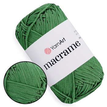 Пряжа YarnArt Macrame Блідо-зелений №173, поліестеровий шнур 2 мм, нитка для в'язання гачком і спицями, поліестер 100%