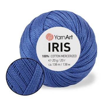 Пряжа YarnArt Iris, Електрик №0922, Ярнарт Ірис 100% мерсеризована бавовна, нитки для в'язання гачком і спицями іграшок, купальників, топів