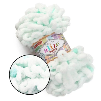 Alize Puffy Color, №6491 (100г/ 9м) плюшева фантазійна пряжа з готовими петлями для в'язання руками пледа, іграшок і балаклави, Алізе Пуффі, Алізе Пуф