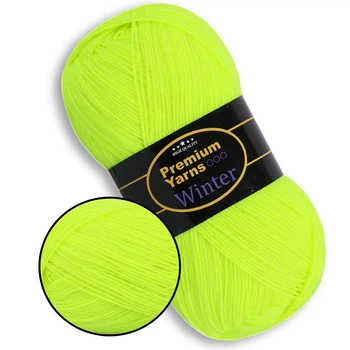 Пряжа Premium Yarn Winter, Желтый неон №608 полушерстяная нить для вязания носков, шапок, шарфов и других зимних изделий спицами и крючком, Премиум Яр
