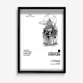 Постер в рамке с альбомом lil peep castles А4