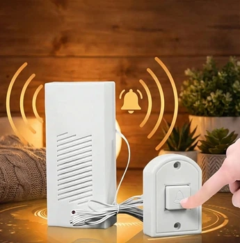 Дзвінок дверний "Дін-Дон" з кнопкою на батарейках Wired Doorbell-036