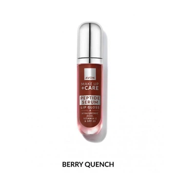 Блиск-сироватка для губ з пептидами Avon Make up + Care Peptide Serum Lip Gloss + Hyaluronic Acid, vitamin E & SPF 20 у відтінку Ягідний спалах Berry Quench 7 мл