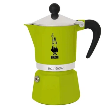 Кофеварка гейзерная Bialetti Rainbow на 3 чашки из алюминия Зеленая