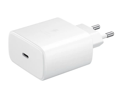 Швидка зарядка для самсунга samsung 45W Мережевий зарядний пристрій Type-C Super Fast Charging Блок живлення Power Delivery PD 3.0 PPS Samsung Galaxy iPhone планшета Адаптер для телефона зарядка 45 Ват Power Adapter White LEXEGO TA-45-W