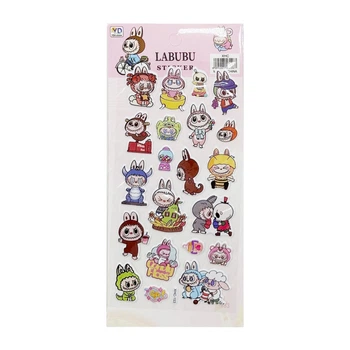 Детский набор наклеек "Лабубу" Bambi YG0328(Pink) микс, 10х22 см