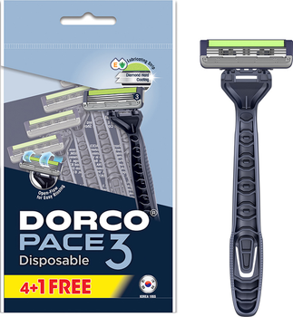 Бритвы одноразовые Dorco Pace 3 для мужчин, 3 лезвия (5 шт)