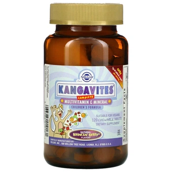 Вітаміни для Дітей Kangavites (Кангавітс) Cмак Ягід Solgar 120 Жувальних Таблеток