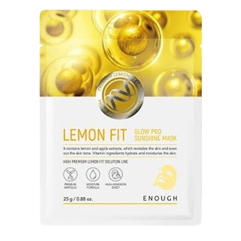 Тканевая маска для сияния кожи лица ENOUGH Lemon Fit Glow Sunshine Mask, 1 шт