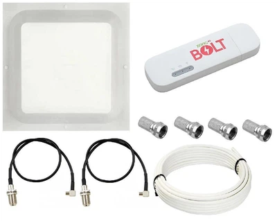 Комплект WiFi роутер 3G 4G LTE модем Bolt E8372h-153 с панельной антенной RNet КВАДРАТ MIMO 2x17 дБи