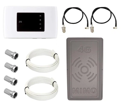 Комплект WiFi роутер 3G/4G модем ZTE MF920U с панельной антенной RNet ПЛАНШЕТ MIMO 2x17 дБи, с зарядным