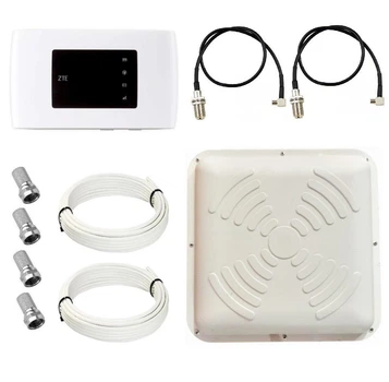 Комплект WiFi роутер 3G 4G LTE модем ZTE MF920U с панельной антенной Energy MIMO 2x17 дБи, с зарядным