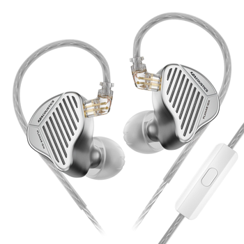 Навушники KZ PR1 HiFi з мікрофоном silver дротові вакуумні