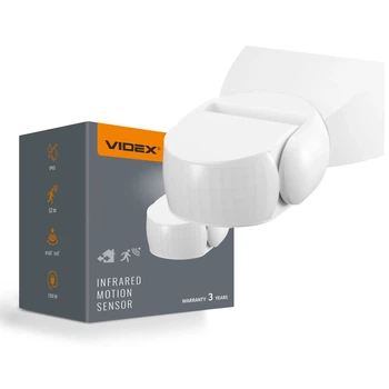 Датчик движения и освещенности VIDEX VL-SPW15W 220V 1200W IP65 инфракрасный белый 28935