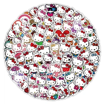 Набор для стикербомбинга SR131-50 «Хеллоу Китти, Hello Kitty» (виниловые наклейки на мобильный телефон, ноутбук, планшет, самокат) 50 шт.