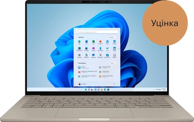 Ноутбук ASUS Zenbook A14 OLED UX3407RA-QD906W (90NB16G1-M000R0) Zabriskie Beige - Уценка / 14" OLED WUXGA / Qualcomm Snapdragon X Elite (3.4 ГГц) / RAM 32 ГБ / SSD 1 ТБ / Windows 11 Home