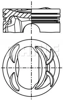 Поршень MAHLE / KNECHT 028PI00117000 Volkswagen Golf, Touran, Jetta, Tiguan, EOS, CC, Sharan, Passat, Scirocco; Seat Ibiza 03C107065AQ, 03C107065AS, 03C107065BF