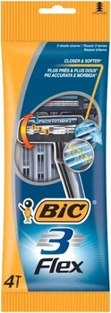 Станки для бритья Bic Flex 3 одноразовые без сменных картриджей 4 шт.
