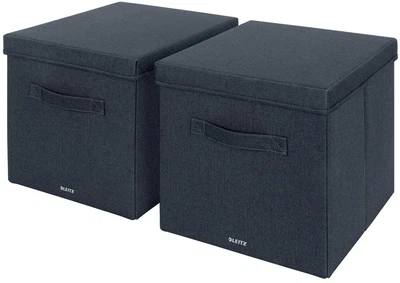 Zestaw pudełek do przechowywania Leitz Cardboard Fabric 33 × 38 × 32.5 cm 2 szt Szare 61450089 (4002432134649)