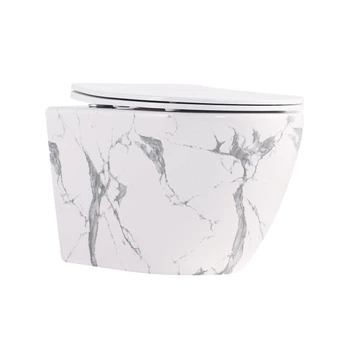 Унитаз подвесной Robin Ultra Quiet 490×365×325 мм, Marble, с сиденьем Slim Duroplast / Soft-close / Quick Release QT13332381АSMR