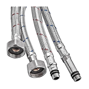 Шланги-голки для змішувачів 80 см Champion FH-01-F1/2"xM10-80 нержавійка (пара) (AC0670)