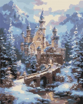 Алмазна мозаїка Зимовий замок 40x50 см Оригамі (OD3553)
