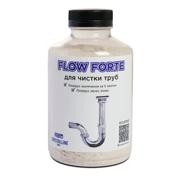 Мощное средство для прочистки труб и устранение засоров Crystal FLOW FORTE (7575)