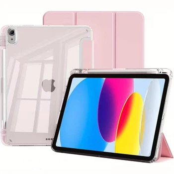 Чохол iPad 10/11 A16 2022-2025 Acrylic Clear Frame Pen Slot light pink
