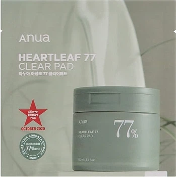 Тонер педи для обличчя Anua Heartleaf 77 Clear Pad, 1 упаковка х 2 шт