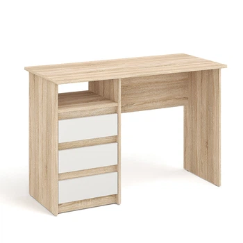 Письменный стол с 3 ящиками KOMTO Oslo 110 Дуб Сонома + Белый (p-186-290)