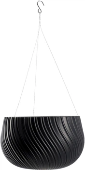 Горщик підвісний Kadax Rucas з вставкою 29 см Антрацитовий (K4198)
