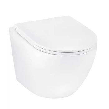 Унітаз підвісний Kroner Harz WHI493736 RIMLESS безобідковий з сидінням Slim