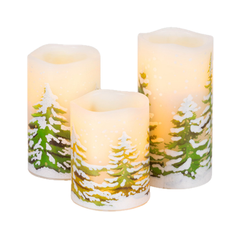 Świeca dekoracyjna Springos CA1455 LED na baterie świąteczny wzór 3 szt (5908455301800)